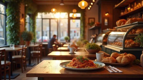Savor authentic Italian cuisine at the charming café in Russell Square